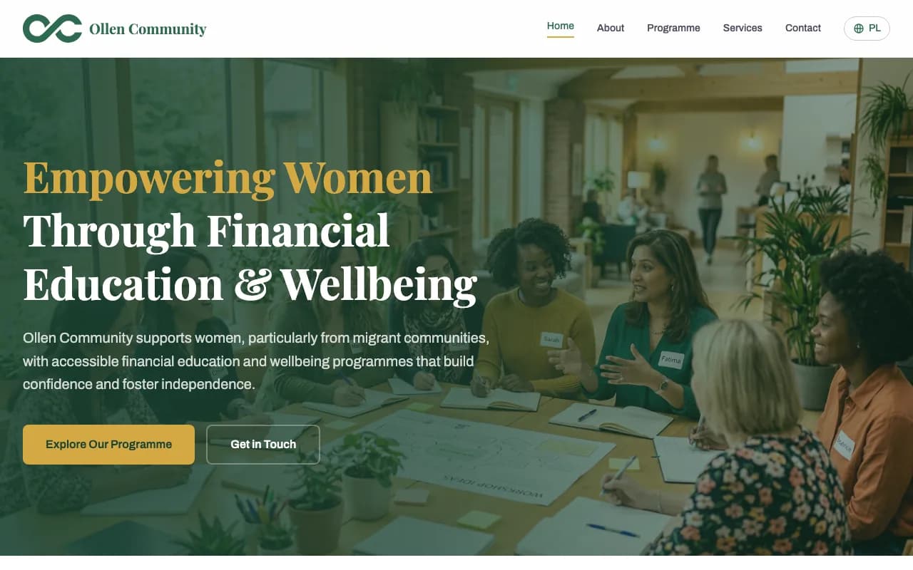 Ollen Community website by Pixel Pulse