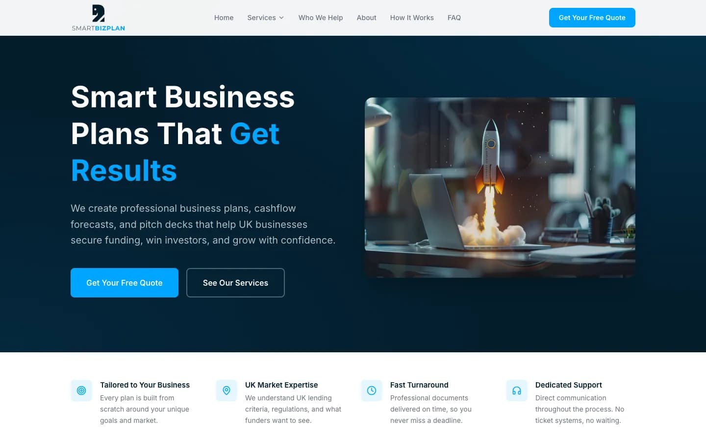 SmartBizPlan website by Pixel Pulse